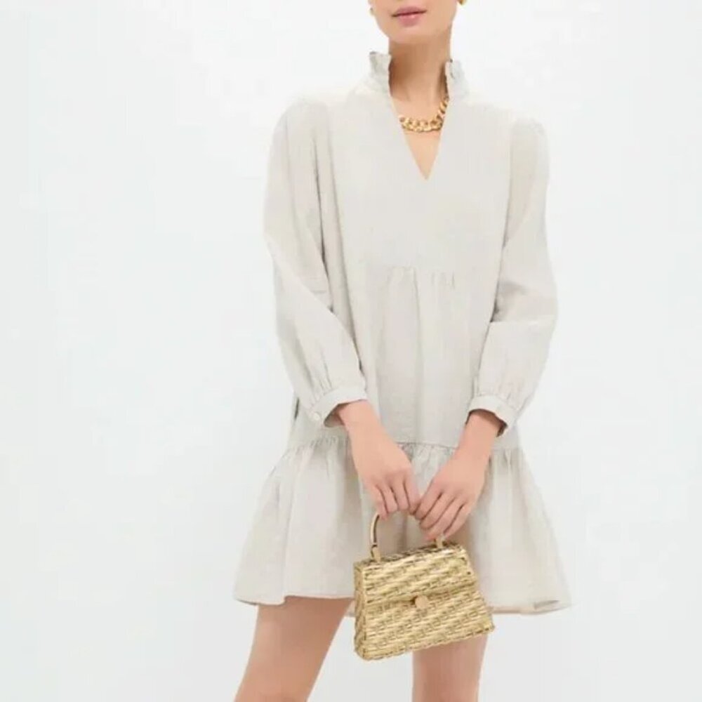 Tuckernuck Stone White Linen Palmerston Dress Sz: Small - Picture 1 of 11